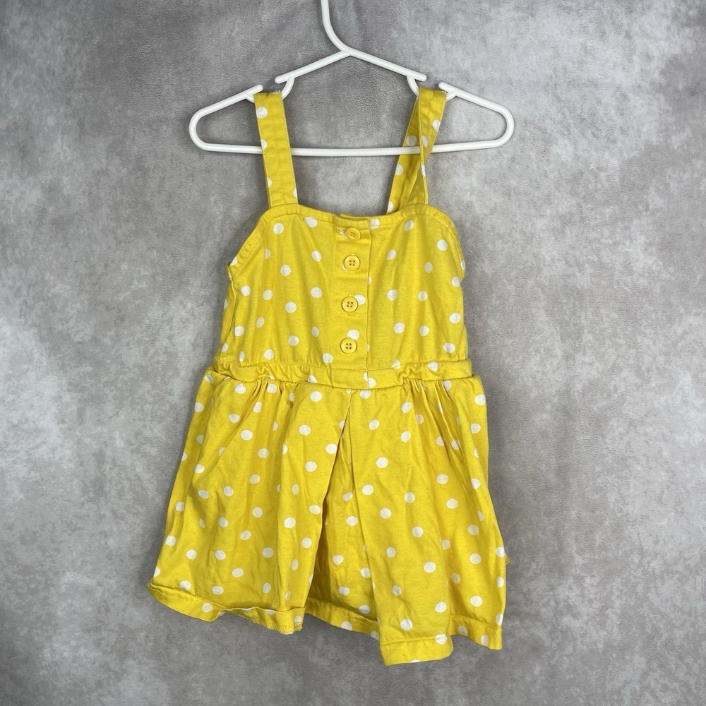 Hanna Andersson Polka Dot Pleated Romper In Yellow Girls Size 5
